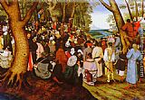 Pieter the Younger Brueghel A LandScape With Saint John The Baptist Preaching painting